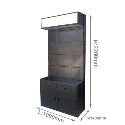 China Single Sided Hardware Tools Display Stand In Matte Black Good Price Heavy Duty Cold Rolled Steel for sale