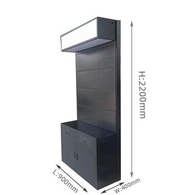 China China Single Sided Goods Price Heavy Duty Cold Rolled Steel Hardware Tools Display Stand In Matte Black for sale