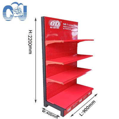 China Custom Logo Supermarket Display Rack Single Sided Single Sided Mesh Shelf Cardboard Display Shelves for sale