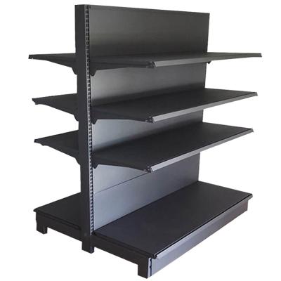 China Double Sided Hot Selling Supermarket Shelf Display Rack Store Racks Gray Gondola Shelf Milk White and Frosted for sale