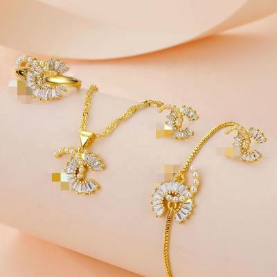 China Europe and America Custom Necklace High Quality Fashion Women's Jewelry Charm Necklace Set 18k Gold Plated Accessories Necklace for sale