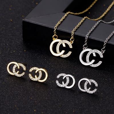 China Europe and America Custom Necklace High Quality Fashion Personality Charm Necklace 18k Gold Plated Women's and Girls' Jewelry Set for sale