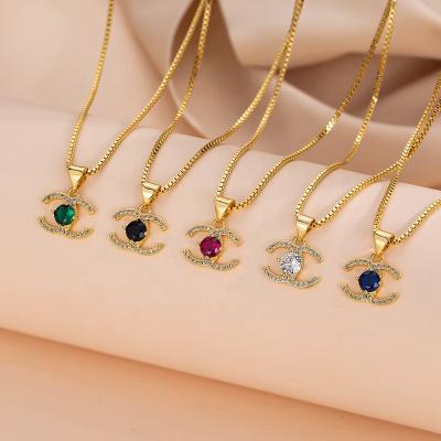 China Europe and America Custom Necklace High Quality Fashion Personality Charm Necklace 18k Gold Plated Women's and Girls' Jewelry Set for sale