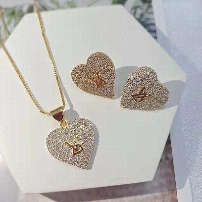 China Europe and America Custom Necklace High quality Fashion Personality Charm Necklace 18k Gold Plated Jewelry Set New Women's Jewelry Set for sale