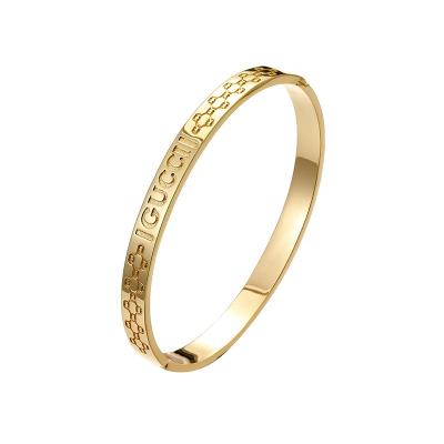 China TRENDY Customized Bracelet Fashion Personalized Women's Jewelry Letter Bracelet Copper Diamond 18K Gold Plated European Bracelet for sale