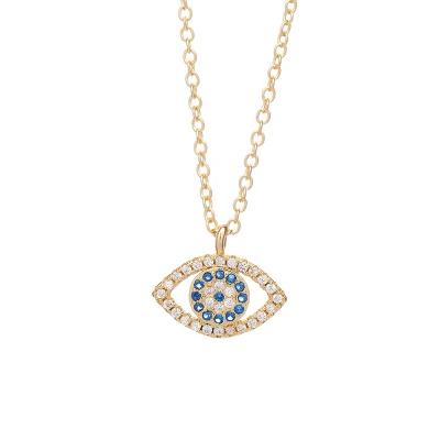 China Europe and America Custom Necklace High quality Fashion Personality Magic Eye Pendant Charm Necklace 18k Gold Plated Simple Necklace for sale