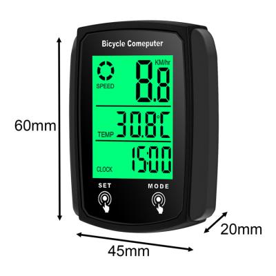 China Black BicycleCycleChinese factories wholesale bicycle bicycle speed-measuring black color case bicyclemeter computer 668-1 for sale