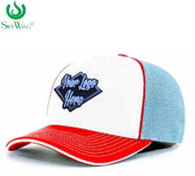 China Eco - Friendly Custom Fitted Baseball Hats 2D Flat Embroidered Logo Advertising for sale