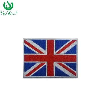 China Rectangle Custom Embroidered Patches Felt Sew On Flag Patches For T-Shirt for sale