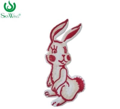 China Cute Rabbit Screen Printed Patches / Custom Iron On Patches For Shirts for sale