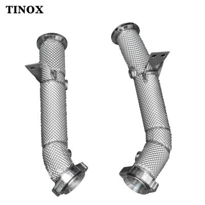 China Automotive Exhaust Flow Stainless Steel Towering Downpipe With Heat Shield For Mercedes-Benz C Class AMG C43 for sale