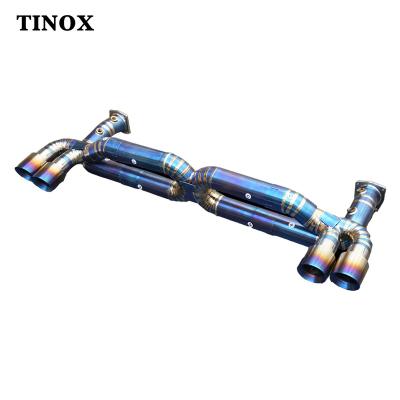 China TINOX Valvetronic Titanium Cat-back Exhaust Pipes With Quad Tips For 2013-2020 Porsche 911Turbo S Cat-back Exhaust for sale