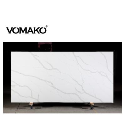 China HOT SALE VOMAKO Eco-friendly MODERN / Multi-colors style engineered stone slab, iqhite quartz slab for wall tiles and countertops for sale