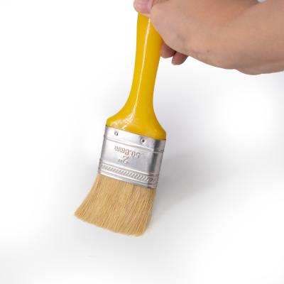 China Painting Tools Wholesale Bristle Filament Paint Brush With Wooden Handle Flat for sale