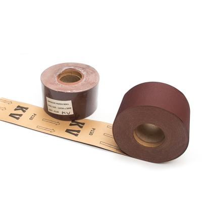 China Sale KV Brand Aluminum Oxide Kraft Paper Soft Top Size Customized Emery Roll for sale