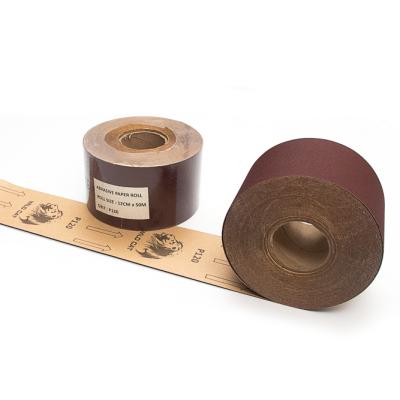 China Soft Top Selling Wild Cat Brand Aluminum Oxide Kraft Paper Roll Emery Paper Roll Emery Paper Roll for sale