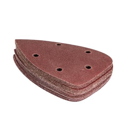 China Customized Size Triangle Mouse Polishing Abrasive Sandpaper with Hook and Loop Polishing Disc for sale