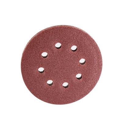 China Self Adhesive 8 Holes Aluminum Oxide Sand Paper Polishing Hook and Loop for sale