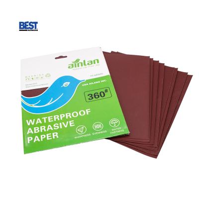 China Ainlan Brand Sharpness Evenness Polishing Waterproof Abrasive Sanding Paper for sale