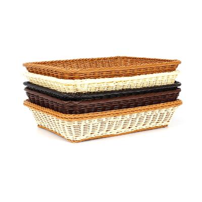 China Sustainable High Quality Food Grade Plastic Wicker Bread Basket - Fruit Basket With Cover for sale