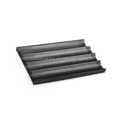 China Shenzhen Sustainable Factory French 4 Channel Baguette Non-sticking Liner Tray 400*600mm for sale