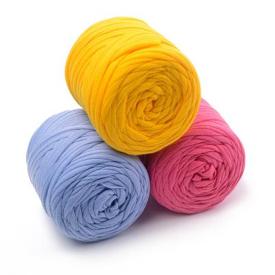 China Soft And Strency Free Samples 2-5CM Cotton Polyester T-shirt Yarn Super Hand Knitting Anti-pilling for sale