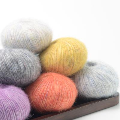 China Moisture-absorbent recycle with GRS air core yarn multiple color polyester acrylic wool blended yarn for hand knitting for sale