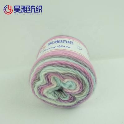 China Hot Sale High Quality Abrasion-Resistant Colorful Cake Yarn Scarf Knitting Acrylic Wool Cake Yarn for sale