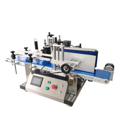 China Automatic Round Bottle Labeling Machine Label Applicator Food Can Vertical Roll Bottle Sticker Labeling Machine Te koop