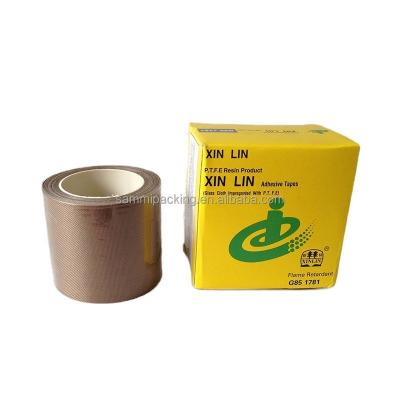 China Brown PTFE Coated Fiberglass Tape for Welding and Sealing Belt Width 13/15/19/25/30/50MM for sale