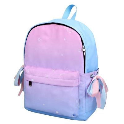 China Waterproof Custom Gradient Printing Bowknot Design Kids Mochila Daypack Bookbags Kids Backpack School Bags For Girls Travel for sale