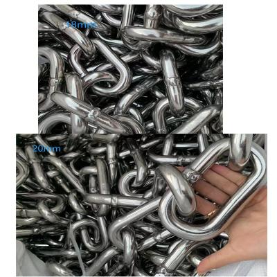 China Used as a lanyard chains big size 18mm Steel Link Chain carbon Steel 304 High Quality Long Iink Chain for sale