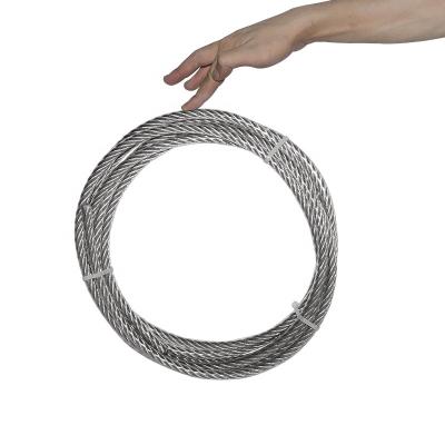 China Free Cutting Steel 1.5/2,7X7 304 stainless steel wire rope with PVC coating softer fishing coated cable clothesline traction rope for sale