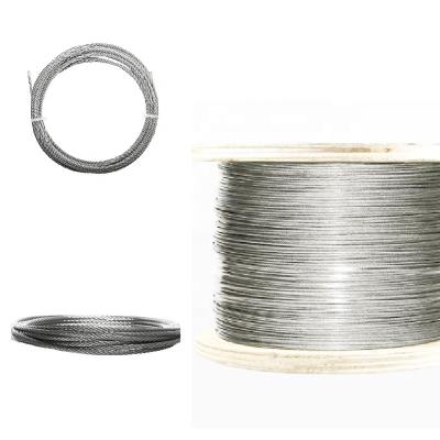 China Free Cutting Steel Stainless Steel 304 7x7 7x19  Steel Wire Rope Cable 4mm for sale