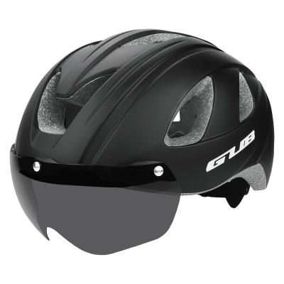 China GUB K90 PLUS Bicycle Helmet With Taillight Outdoor Sport Cycling MTB Road Bike Helmets With Sun Visor EPS PC Equipment K90 PLUS Material for sale