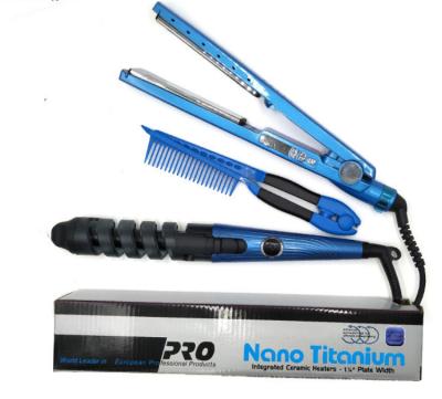 China Blue Medium Titanium Hair Care Plywood Plate Nano Hair Straightener for sale