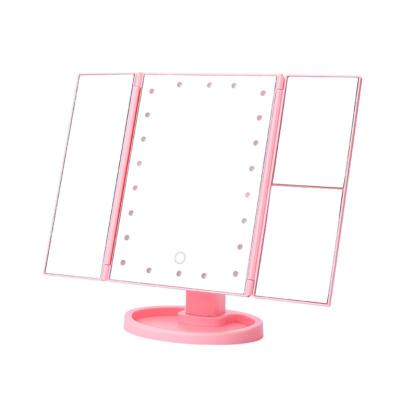 China Wholesale Custom 360 Free Lighted Lighted Rotate Makeup Mirror LED Makeup Mirror With LED Light for sale