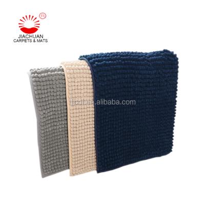 China Adhesive-Protective High Water Chenille Bathroom Rugs Absorbent Microfiber Non Slip Bath Mat Covers for sale