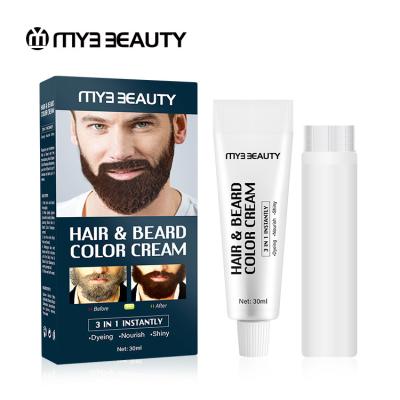 China Men Grooming MYB Wholesale Custom Men's Mustache Color Dye Shampoo and Beard Hair Instant Darkening Kit for sale