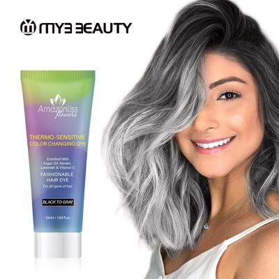 China Amazonliss Temporary Crazy Fashionable Best Dual Color Hair Dye 2021 Hair Dye Changing Dye Cream Thermal Heat Sensitive Color for sale