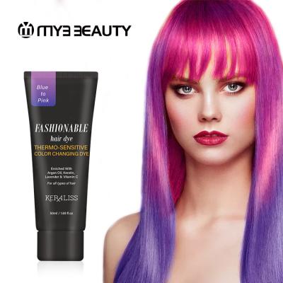 China Gray Hair New Hair Color Technology Hair Dye Changing Cream 100% Coverage Fashionable Thermal Heat Sensitive Color Dye for sale