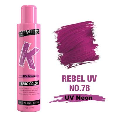 China Semi-Permanent Soft Vegan Fluorescent Pink Green Fluorescent Green ZERO Color Semi-Permanent Hair Dye UV Luminous Semi-Permanent Hair Dye for sale