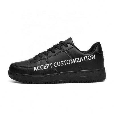 China Custom Massage Factory Logo Fashion Shoe OEM Manufacturers Leather Air Force Black Designed Mens Sneakers Sports Shoes 1 for sale