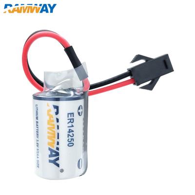 China PLC Servo Industrial Control RAMWAY 3.6V ER14250 Custom Primary Lithium Battery Add Wire Leads Connector Leg Battery Welding Pack for sale