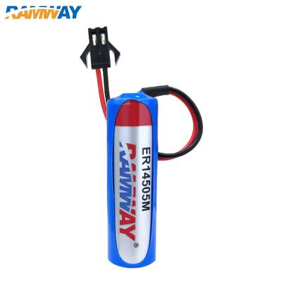 China RAMWAY toys ER14505M Size aa 3.6V 2200mAh add connector primary lithium battery for wireless remote sensor for sale