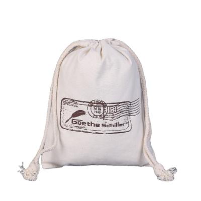 China Reusable Custom Drawstring Bags Cotton Canvas Drawstring Bag Cotton Drawstring Backpack for sale