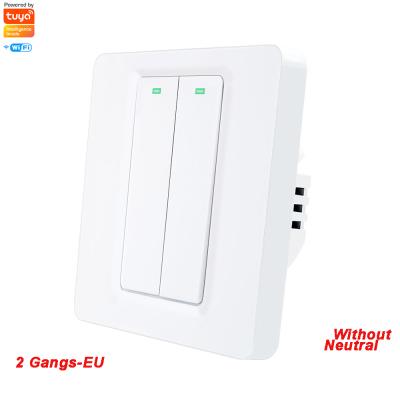 China Tuya Smart Home Smart WiFi Switch 1/2/3/4 Strip Light Wall Switch 1/2/3/4 Single Strip Live Wire Without Neutral Smart ABS+PC Material V0 Switch for Alex for sale