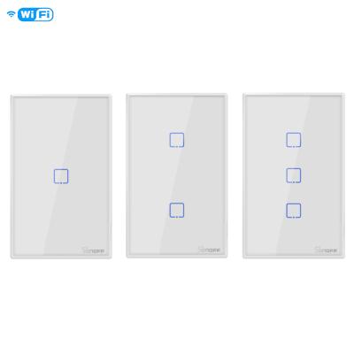 China Sonoff T0 USA 1/2/3 Residential Bands Wifi Lamp Switch Smart Tempered Glass with Neutral Work for eWelink for Alexa Google Home for sale