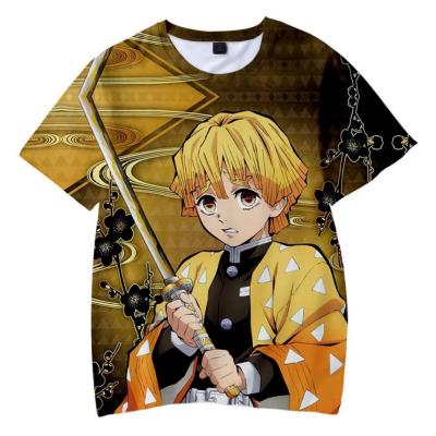 China Breathable Hot Sale 3D Anime Clothes T-shirt Hashibira Inosuke Agatsuma Zenitsu Japanese T-shirt Kamado Nezuko Demon Slayer for sale