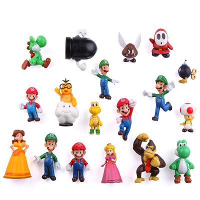 China Cartoon Toy 18 Pieces Set OEM Customize Hot Games Toys For Boy Luigi Mario Toys Mario Figure for sale